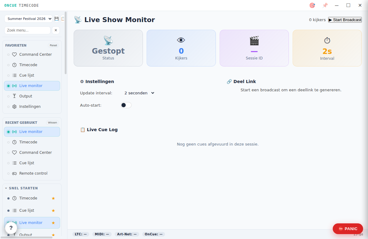 Volg de show live mee